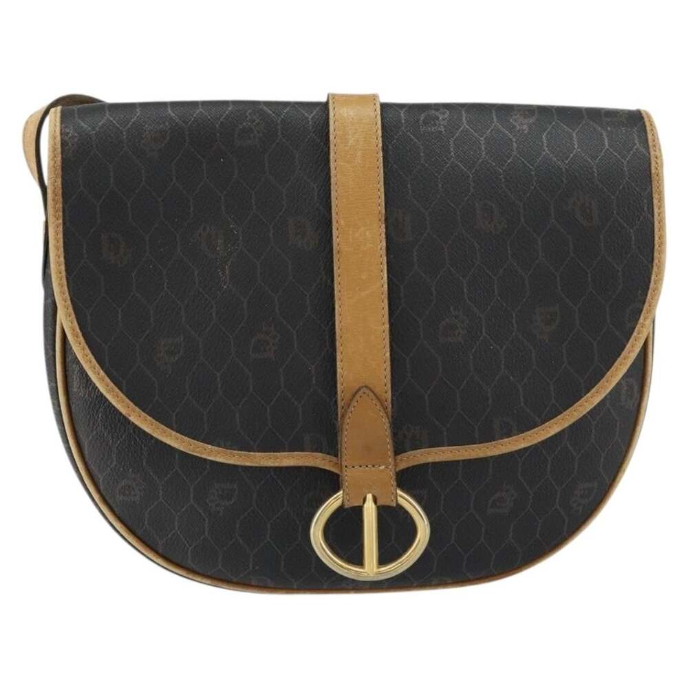 Dior Honeycomb Canvas Shoulder Bag Black
